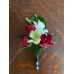 White Orchid and Red  Rose Wrist Corsage. 